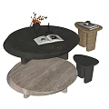 CASSINA Coffee Table Combination Tea Table Side Table Accessories Ornaments Mother and Mother Tea Table Vase 3d model