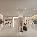 Modern Clothing Store Interior With Fashion Apparel Display Racks And Green Plants