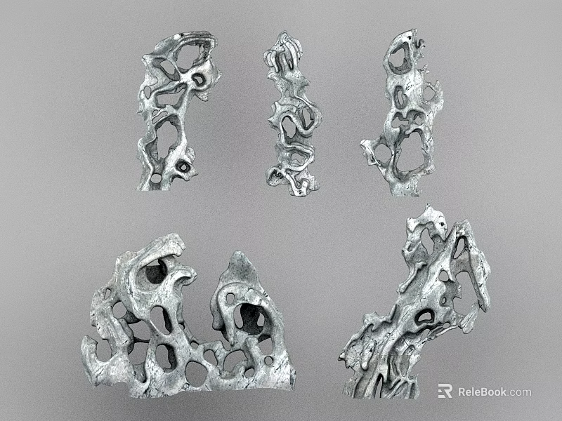 Stone Wood Decorative Sculptures With Unique Shapes Natural Texture And Artistic Design 3d model 