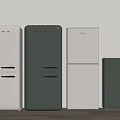 Vintage Style Refrigerators and Freezers with Classic Handles in White and Green Assorted Sizes