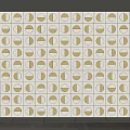 Decorative Wall With Geometric Circular Semicircular Cutouts In White And Brown 3d model
