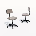 Gray Office Chairs With Modern Design And Wheeled Base For Comfortable Use 3d model