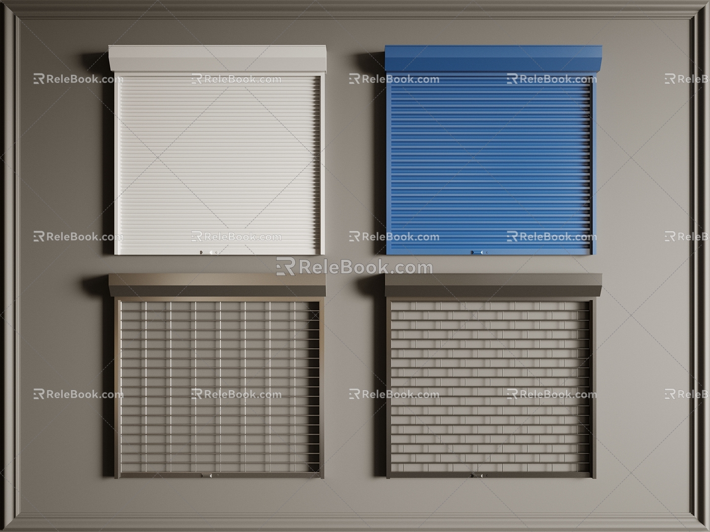 Rolling shutter door rolling gate garage door warehouse door 3d model