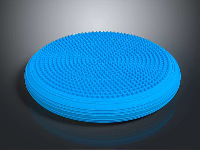 Blue Circular Balance Training Pad With Bumpy Raised Dots Surface For Fitness Exercises 3d model