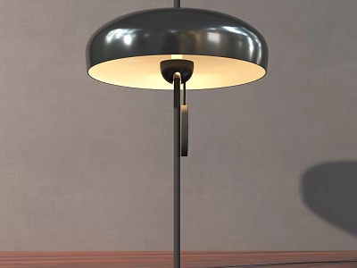 Modern Black Table Lamp With Sleek Metal Dome Shade And Soft Illuminated Light 3d model