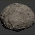 Detailed Rocky Sphere With Textured Surface And Craters On Dark Background