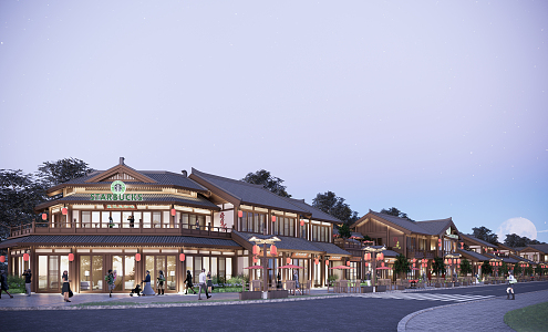 New Chinese Commercial Street 3d model