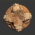 Hand Carved Wooden Three Headed Lion Statue with Ornate Base Decorative Household Item