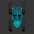 Kids Shark Themed Toy Truck With Big Green Wheels And Blue Body Design