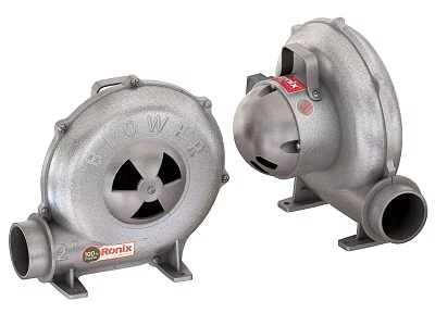 Industrial Blowers Two Different Models With Metal Construction And Branded Features For Industrial Use 3d model