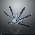 Mechanical Character Featuring Spider Like Creature With Blade Legs And Round Head