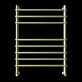 Shiny Golden Metal Ladder Design With Vertical Rungs And Black Background