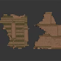 Ancient Historical Architectural Ruins With Broken Weathered Brick Wall Structures