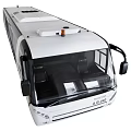Modern Urban Bus With White Exterior Large Glass Windows And Sleek Design