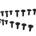Assorted Black Cross Head Screws with Various Sizes for Hardware Tools 3d model