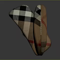 Decorative Ornament Set With Plaid Pattern Beige Black Red Curved Shape Home Decor 3d model