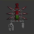 Red And Green Decorative Mechanical Scorpion With Silver Metallic Components For Home Decoration