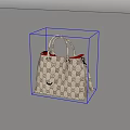 Ivory Patterned Handbag With Top Handles Red Interior Lining And Zipper Detail
