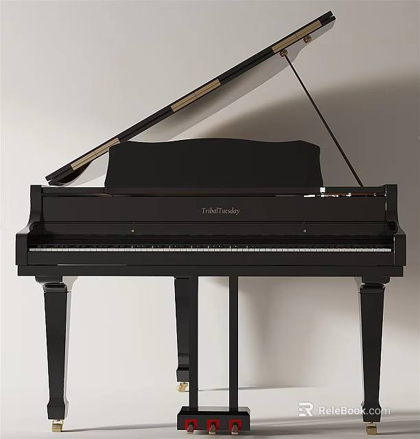Black Grand Piano by Craft & Son with Stylish Design and Classic Finish 3d model 