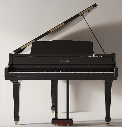 Black Grand Piano by Craft & Son with Stylish Design and Classic Finish 3d model
