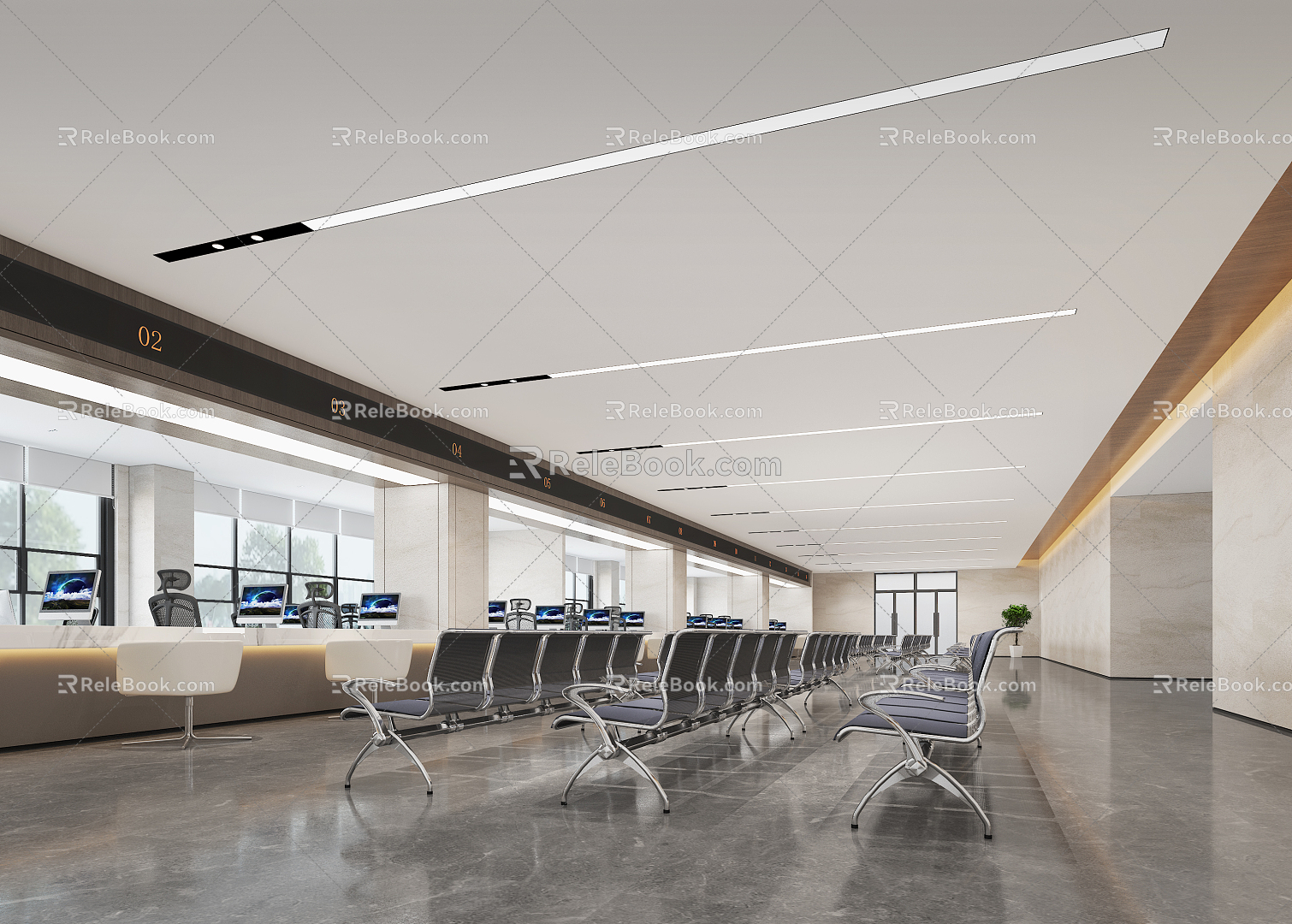 Modern Hall Office Service Hall 3d model