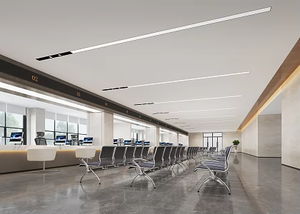 Modern Hall Office Service Hall 3d model
