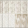 Modern Interior Partition Wall Designs With Geometric Dotted And Vertical Striped Patterns 3d model