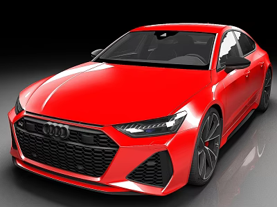 Red Audi Sports Sedan Featuring Sleek Exterior Black Grille And Alloy Wheels 3d model