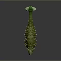 Green Ankylosaurus Like Dinosaur Model with Red Spots Yellow Spikes and White Green Tail Tip