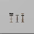 Modern Bar Stools With Leather Seats And Metal Frames In Different Styles 3d model