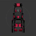 Stylish Black And Pink Wheelchair With Padded Seat Armrests And Wheels