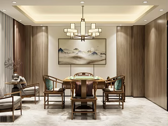 New Chinese Chess Room Chess Room Bathroom 3d model