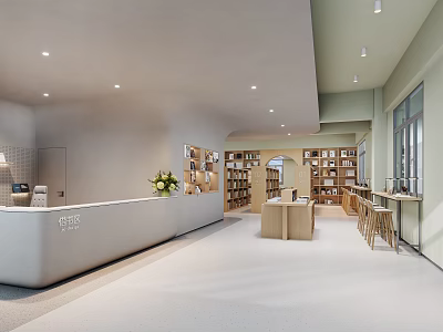 Book Art Themed Interior Design Of Modern Library 3d model