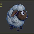 Cute Cartoon Sheep Toy With White Wool Brown Head And Big Eyes Design