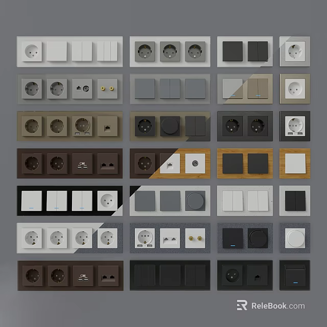 Modern Air Conditioner Vents With Various Designs And Color Options For Home 3d model 