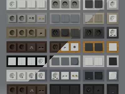 Modern Air Conditioner Vents With Various Designs And Color Options For Home 3d model