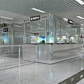 Modern Metro Station Interior Design With Service Counter Signage Bright Lighting And Polished Floor