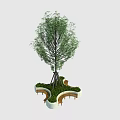 Lush Arbor With Puzzle Shaped Planter And Surrounding Benches In Garden