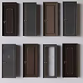 Various Modern Swing Doors with Stylish Panel Designs and Multiple Color Options 3d model