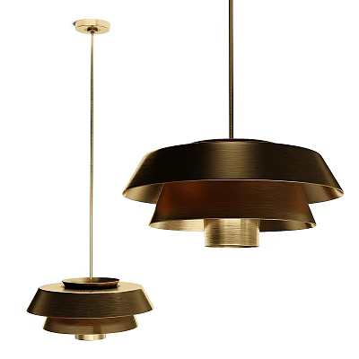 Modern Brass Double Tiered Pendant Light Design For Home Interior Decor 3d model
