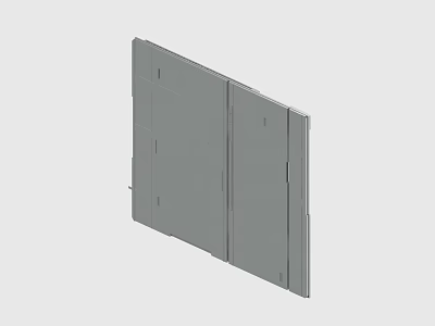 Gray Structural Metal Panel Featuring Sleek Design Multiple Sections And Installation Holes 3d model