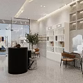 Modern Beauty Hair Salon Interior Design With Reception Desk Stylish Lighting And Plants