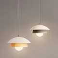 Minimalist Modern Hanging Pendant Lights Featuring Layered Colorful Shades And Circular Bulbs