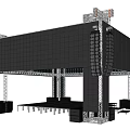 Large Scale Amusement Equipment Structure With Black Exterior Metal Frames And Lighting