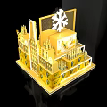 Commercial Beer Display Rack With LED Lighting Yellow Packaging And Bottle Arrangement
