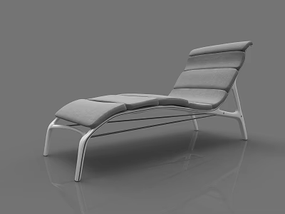 Modern Lounge Chair With Gray Cushion And Streamlined Metal Frame Design 3d model