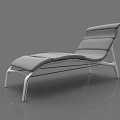 Modern Lounge Chair With Gray Cushion And Streamlined Metal Frame Design