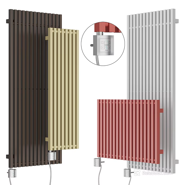 Modern Radiators With Colorful Designs And Thermostat Control For Home Heating Solutions 3d model 