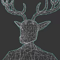 Deer Head Human Body Game Movie Character in Green Coat White Shirt and Tie