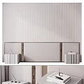 Chic Modern Bed Background Wall With Soft Upholstered Panels And Decorative Items 3d model